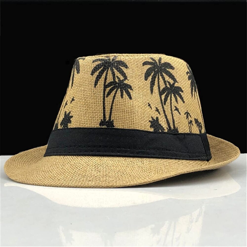 1404 Unisex Panama Straw Hats Short Brim Fedora Straw Hat Trilby Hat Palm - Picture 3 of 5